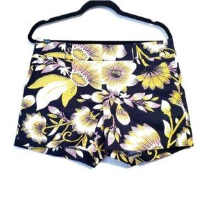 Ann Taylor Factory Womens Yellow Purple Floral Casual Signature Shorts Size 4
